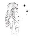 anime galaxy girl tattoo design idea