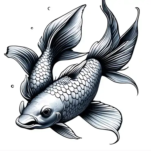 pez koi fish tattoo design idea