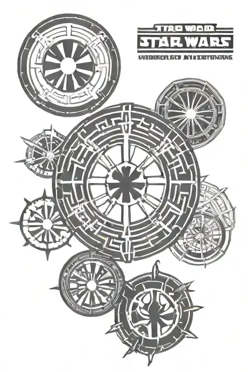 star wars emblems for the rebel alliance, galactic empire, and jedi order tattoo design idea