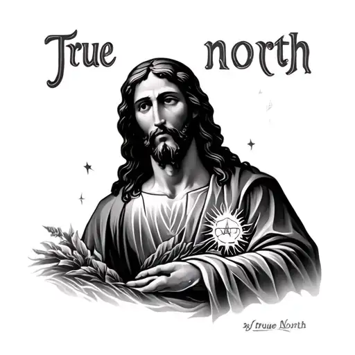 Jesus is my true north tattoo design idea