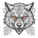 angry wolf head tattoo design idea