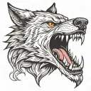 angry wolf head tattoo design idea