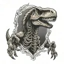 Velociraptor skeleton tattoo design idea