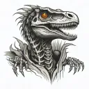 Velociraptor skeleton tattoo design idea
