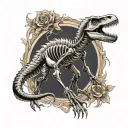 Velociraptor skeleton tattoo design idea