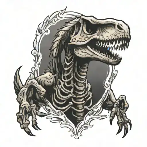 Velociraptor skeleton tattoo design idea