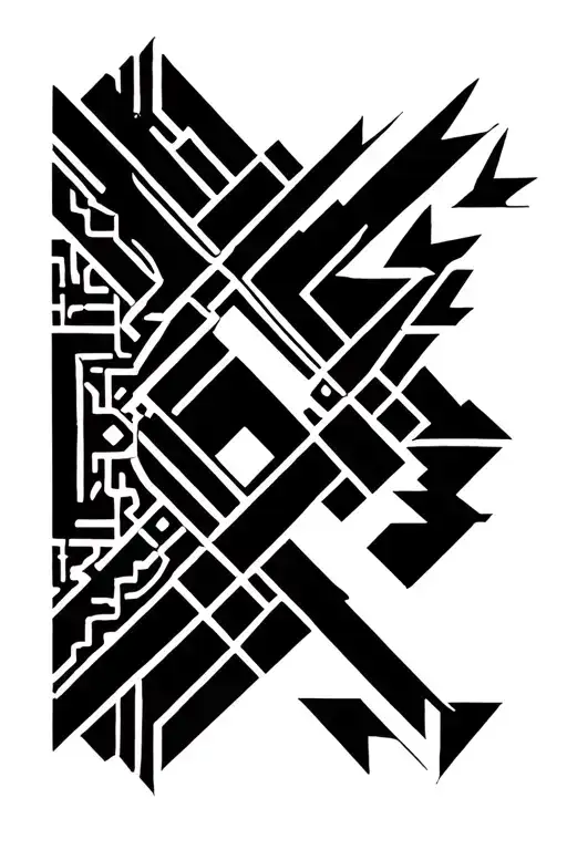 Deus volt crusade style artistic tattoo design idea