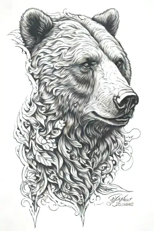 bear head tattoo design idea