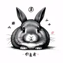 rabbit asian dumpling tattoo design idea