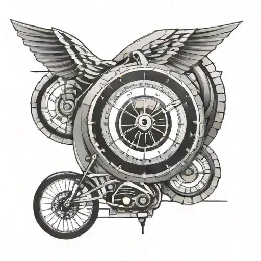 Design a geometric pattern inspired by the speedometer of a bike tattoo design idea