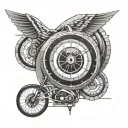 Design a geometric pattern inspired by the speedometer of a bike tattoo design idea