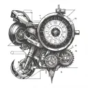 Design a geometric pattern inspired by the speedometer of a bike tattoo design idea