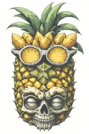evil pineapple tattoo design idea