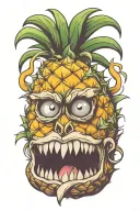 evil pineapple tattoo design idea