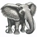 elephant head with octopus arms outstretched tattoo design idea
