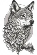 Sister Wolf howling tattoo design idea