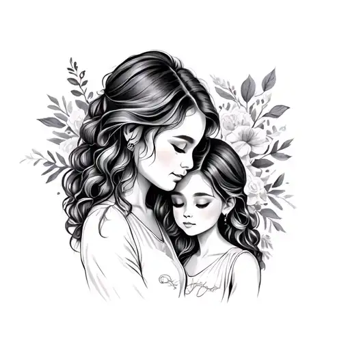 Mother Daughter Matching tattoo design idea