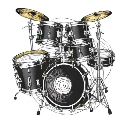 Incorporate a snare drum and rhythm notes into a tattoo design tattoo design idea