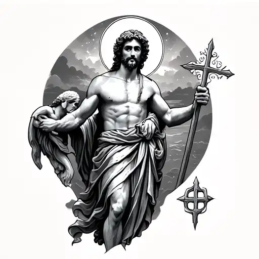 Saint Christopher tattoo design idea