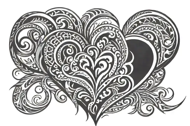 tribal, heart tattoo design idea