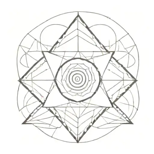 An abstract representation of inner peace through a geometric pattern symbolizing sobriety tattoo design idea