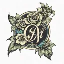 the name d'andria with flowers  tattoo design idea