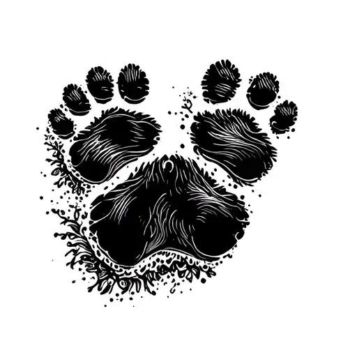 The footprint of the dog's paws tattoo design idea