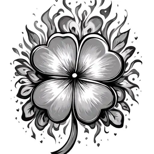 - Hearts on fire and crazy dreams- Beautiful crazy- Memories are made of-    A five leaf clover tattoo design idea