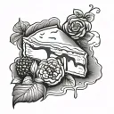 Cheesecake tattoo design idea