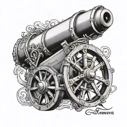 cannon arsenal text "victoria concordia tattoo design idea