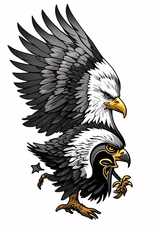 spartan and eagle tattoo design idea