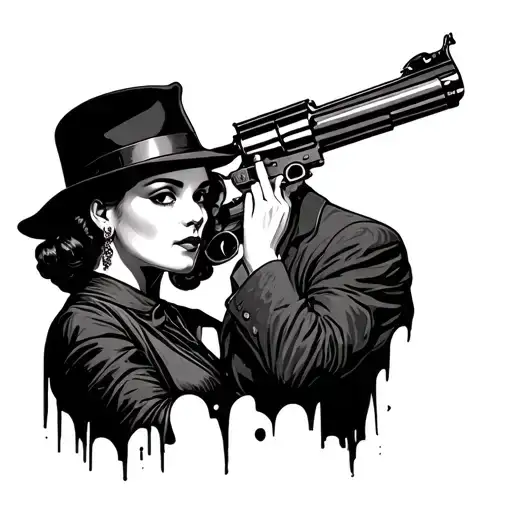 Bonnie and Clyde inspired design tattoo design idea