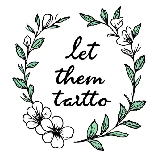 let them text with 3 flowers surrounding tattoo design idea