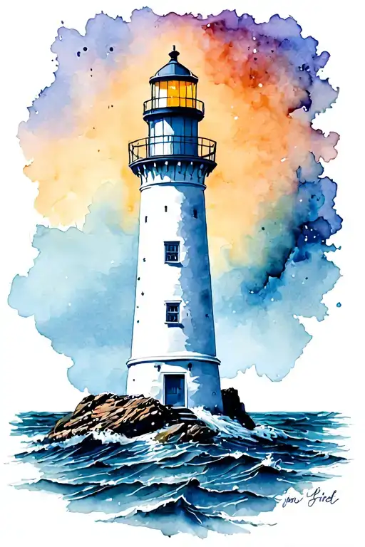 lighthouse tattoo design idea