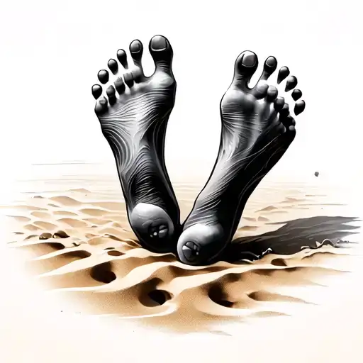 Footprints In The Sand tattoo design idea