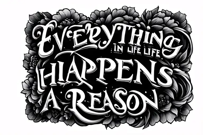 everything in life happens for a reason  tattoo design idea