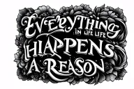 everything in life happens for a reason  tattoo design idea