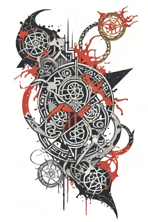 ragnarok and lotr symbol and god tattoo design idea