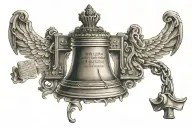 liberty bell and constitution we the people tattoo design idea