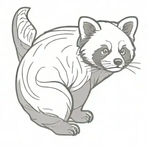 red panda leaning back looking mad tattoo design idea
