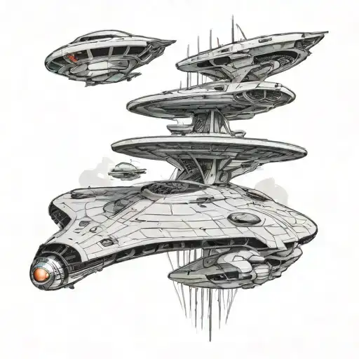 USS Enterprise and Cylon tattoo design idea