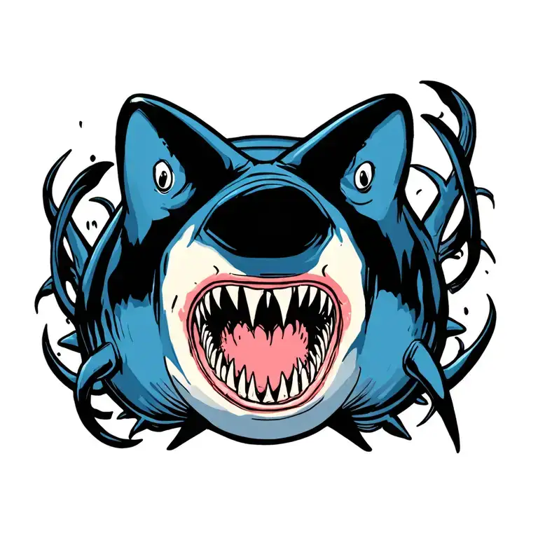 Shark gills under chest tattoo design idea