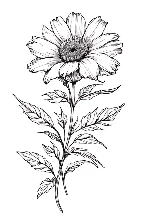 plain flower filler tattoo design idea
