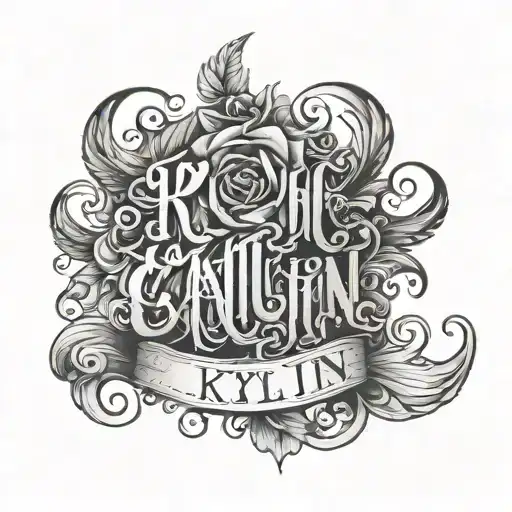 the name Kaitlyn in an emo style tattoo tattoo design idea