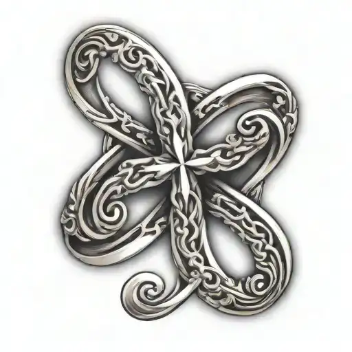 infinity symbol with a cross tattoo tattoo design idea