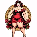 Chubby Pin Up Girl tattoo design idea
