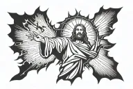 Jesus rays of light tattoo design idea
