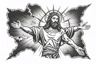 Jesus rays of light tattoo design idea
