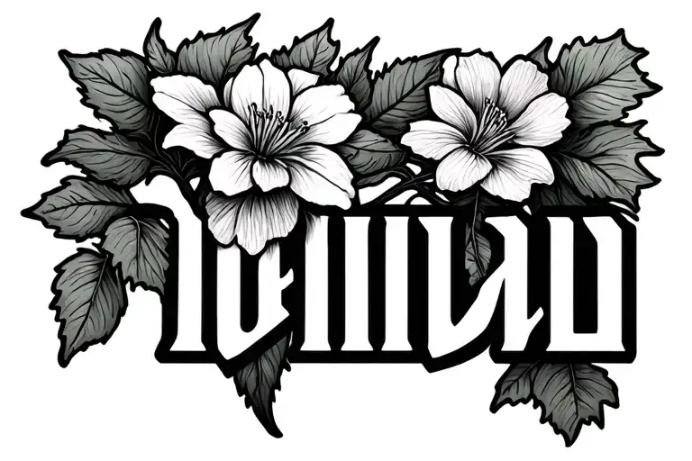 "יָגִיל עָלַיִךְ בְּרִנָּה" "יָגִיל עָלַיִךְ בְּרִנָּה" Vine tattoo with lily of the valley and morning glory flowers tattoo design idea