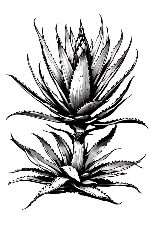 agave plant tattoo design idea